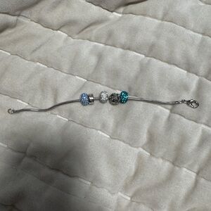 Silver Bracelet with Colorful Beads